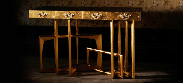 The most expensive gold console table