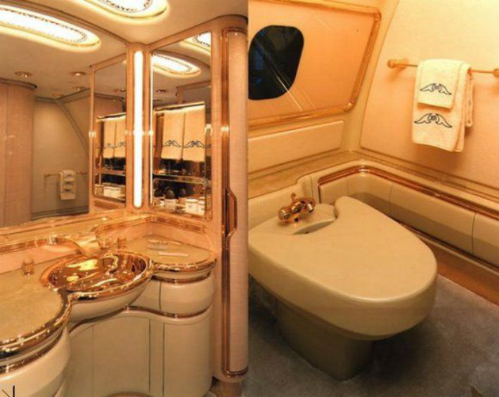 Luxury bathroom at private jet